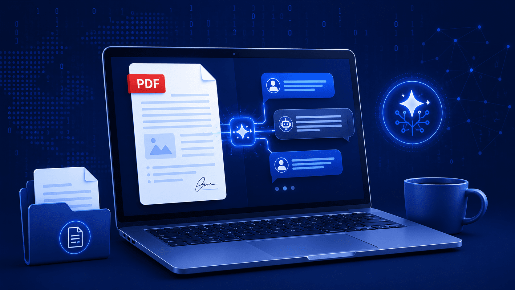 Chat interface answering questions about a PDF document